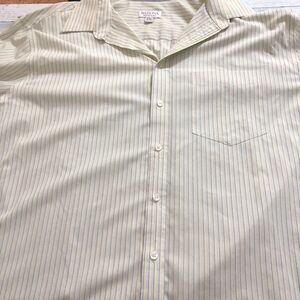Merona Cream and Blue Casual Button Down Shirt